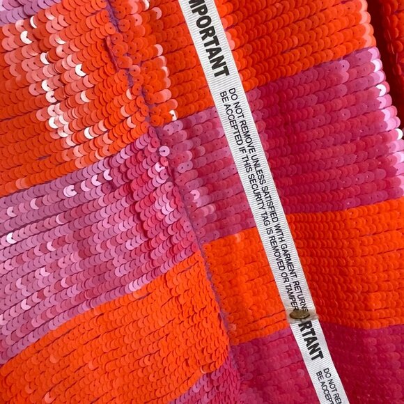 Anthropologie $598 Mac Duggal Sleeveless Sequin Striped Mini Dress NEW - Picture 8 of 8